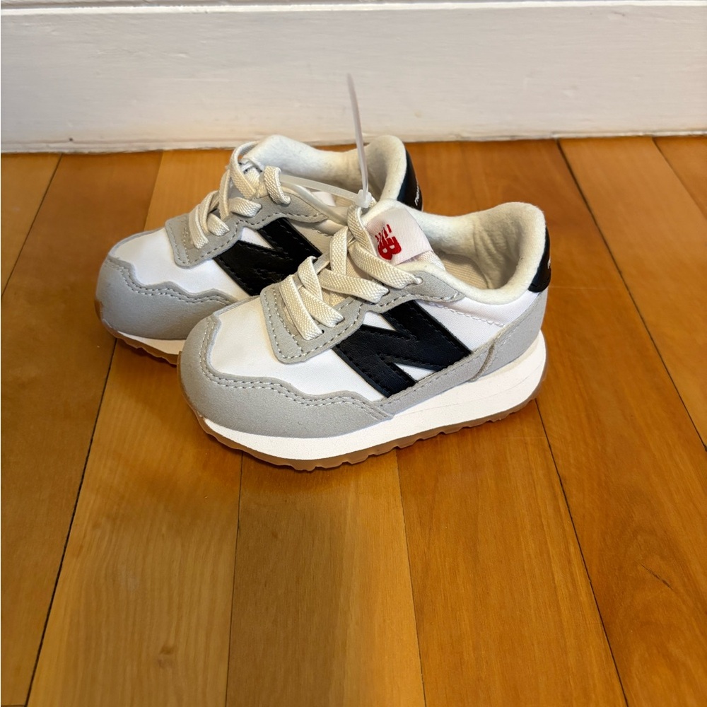 New Balance Kids Sneakers - White, Gray, and Black